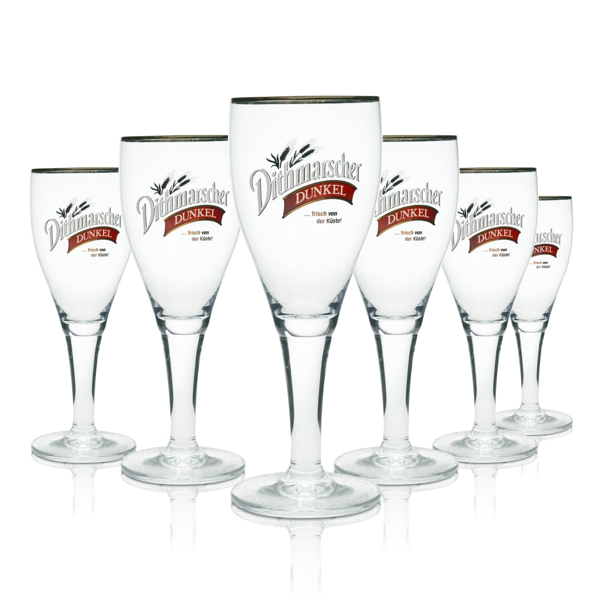 6x Szklanka do piwa Dithmarscher Goblet 0,3l Ciemny Goblet Złota Obręcz Ritzenhoff