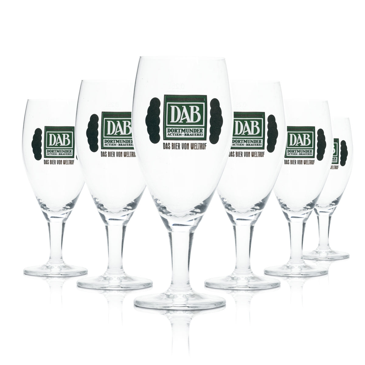 6x Dortmunder Aktien Brauerei szklanka do piwa 0.25l tulipan szklanki pucharowe Pils Gastro DAB