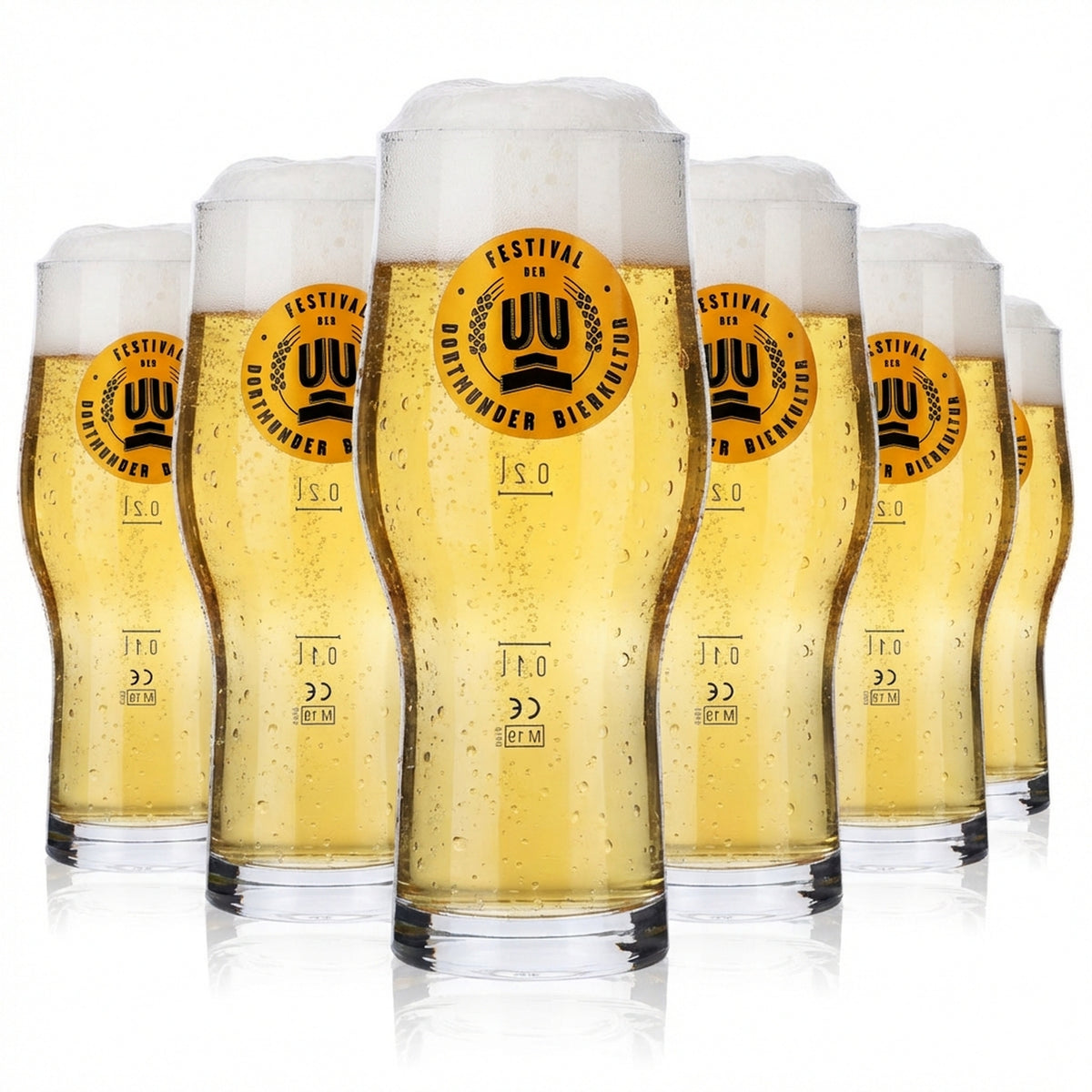 6x szklanka do piwa Dortmunder Union 0,3 l Szklanki do piwa Willibecher Szklanka do piwa stożkowa