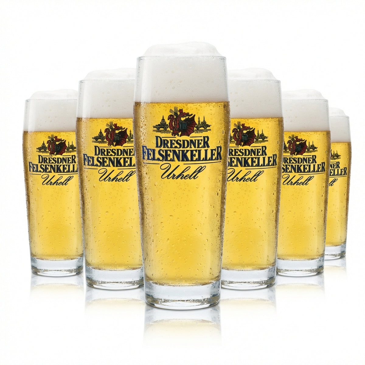 6x szklanka do piwa Dresdner Felsenkeller 0,5l kufel kalibrowany browar gastro