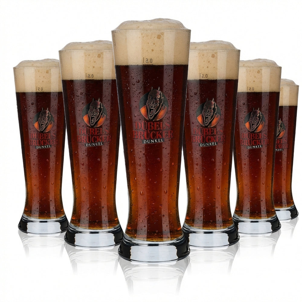 6x Dübelsbrücker Dunkel Szklanki 0,5 l Szklanki do piwa Szklanki do piwa Merkur Tulpe