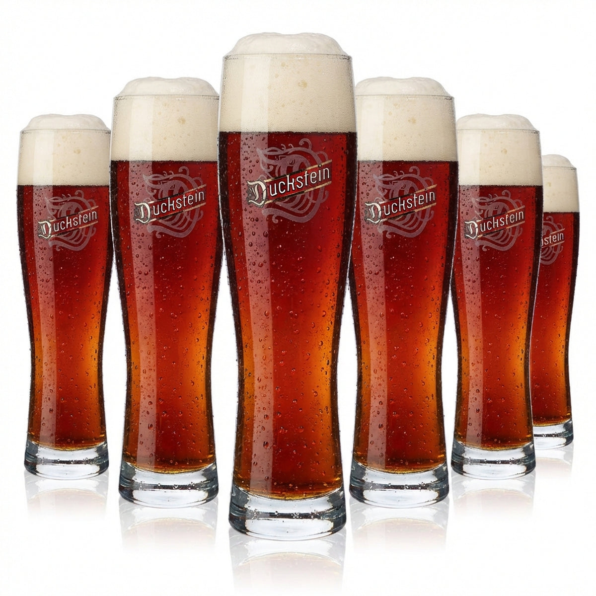 6x szklanka do piwa Duckstein 0,5 l Szklanki do piwa pszenicznego z srebrną obwódką