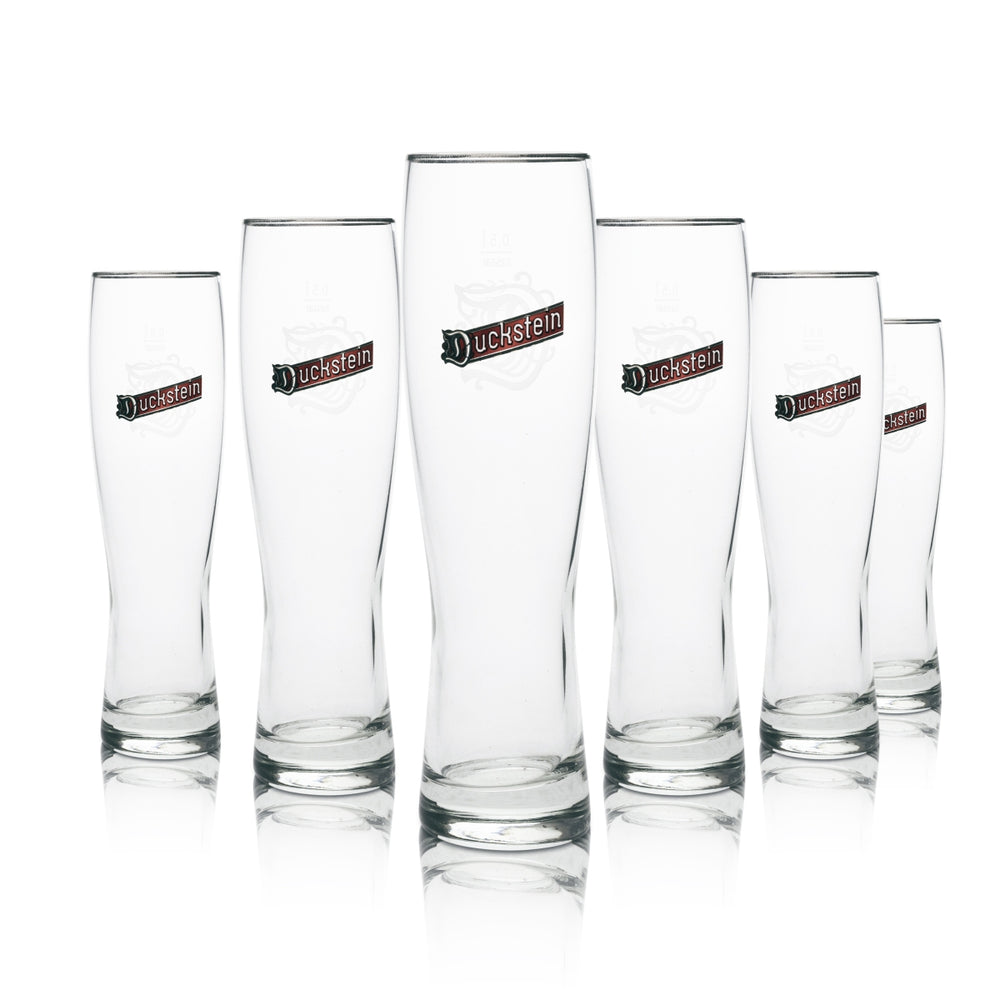 6x szklanka do piwa Duckstein Pilsener 0.5l ze srebrną obwódką