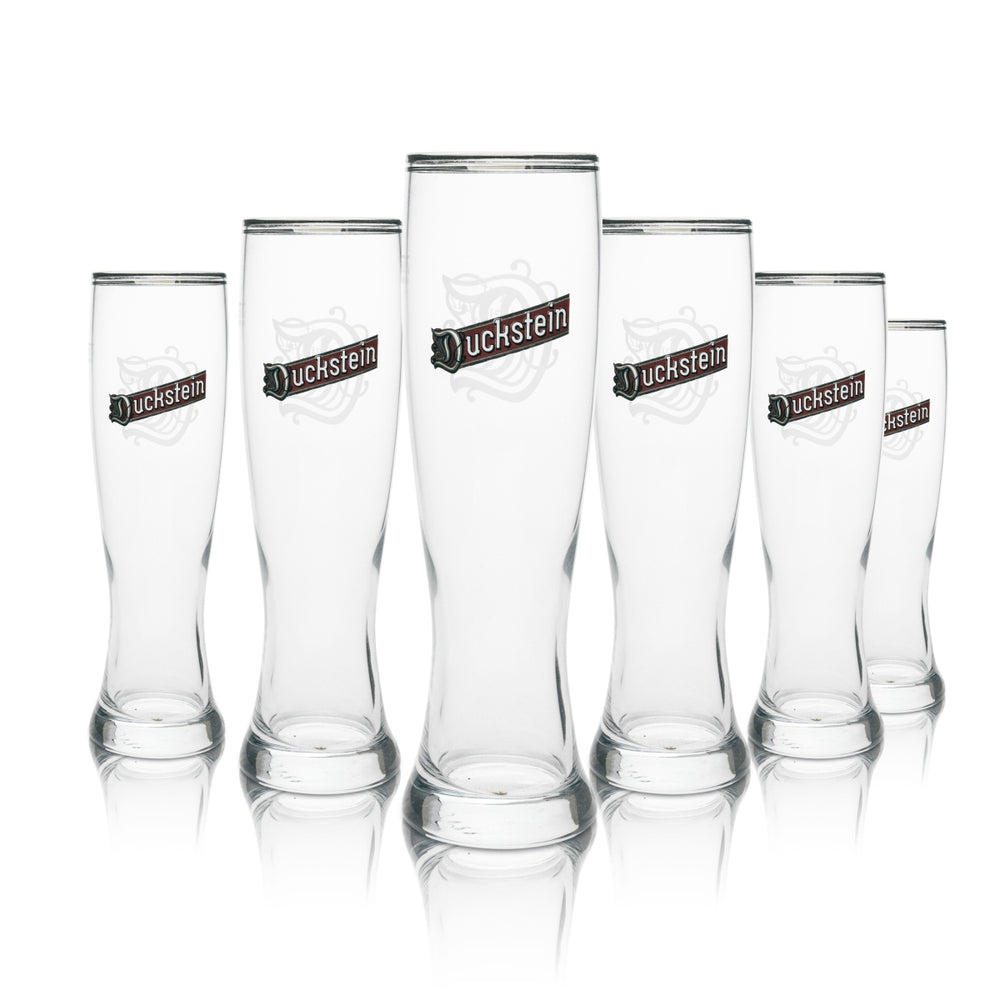 6x Szklanka do piwa Duckstein Weizen 0,5l Srebrna Obręcz Podwójna Sahm