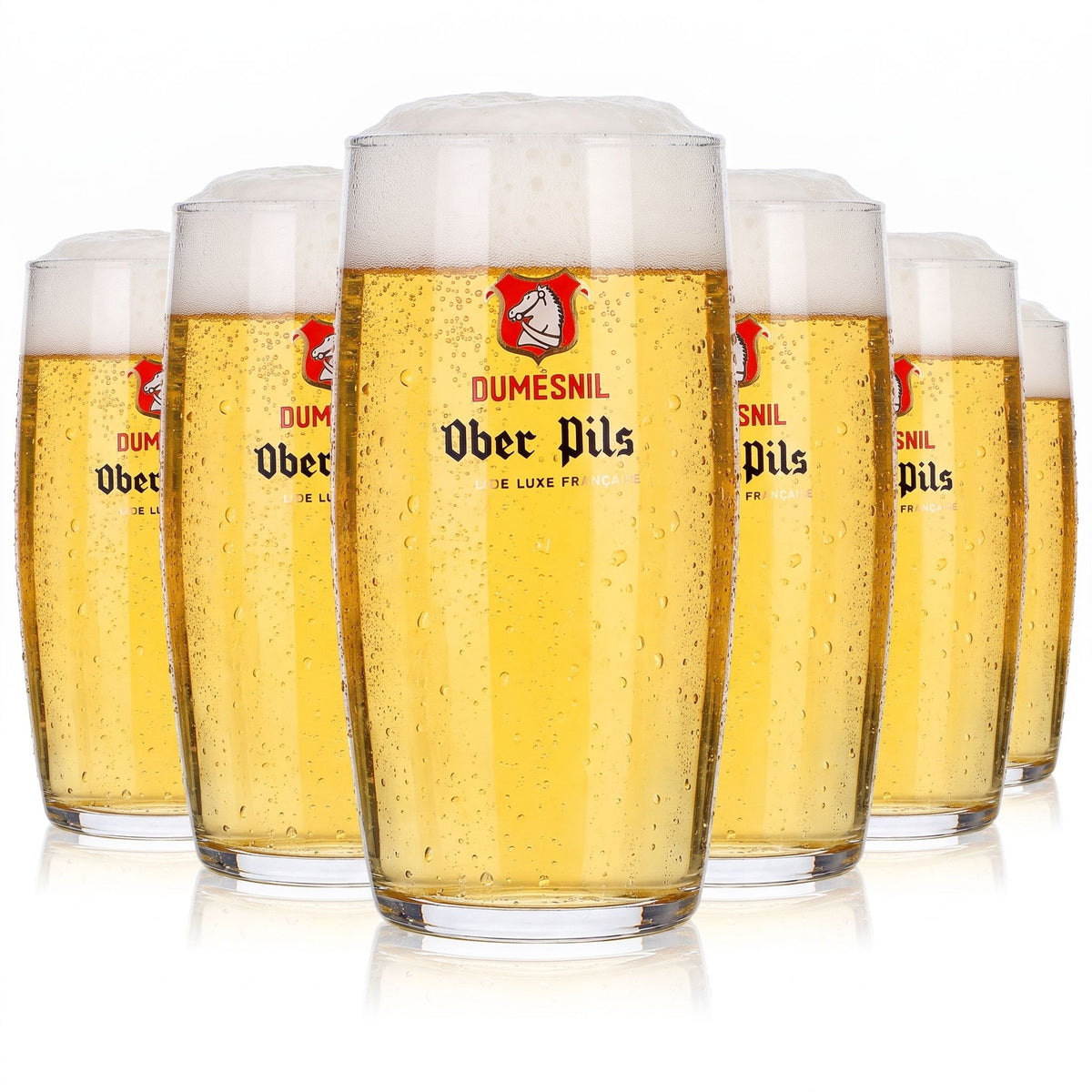 6 szklanek do piwa Dumesnil o pojemności 0,25 l, model „Ober Pils”, z czerwonym logo