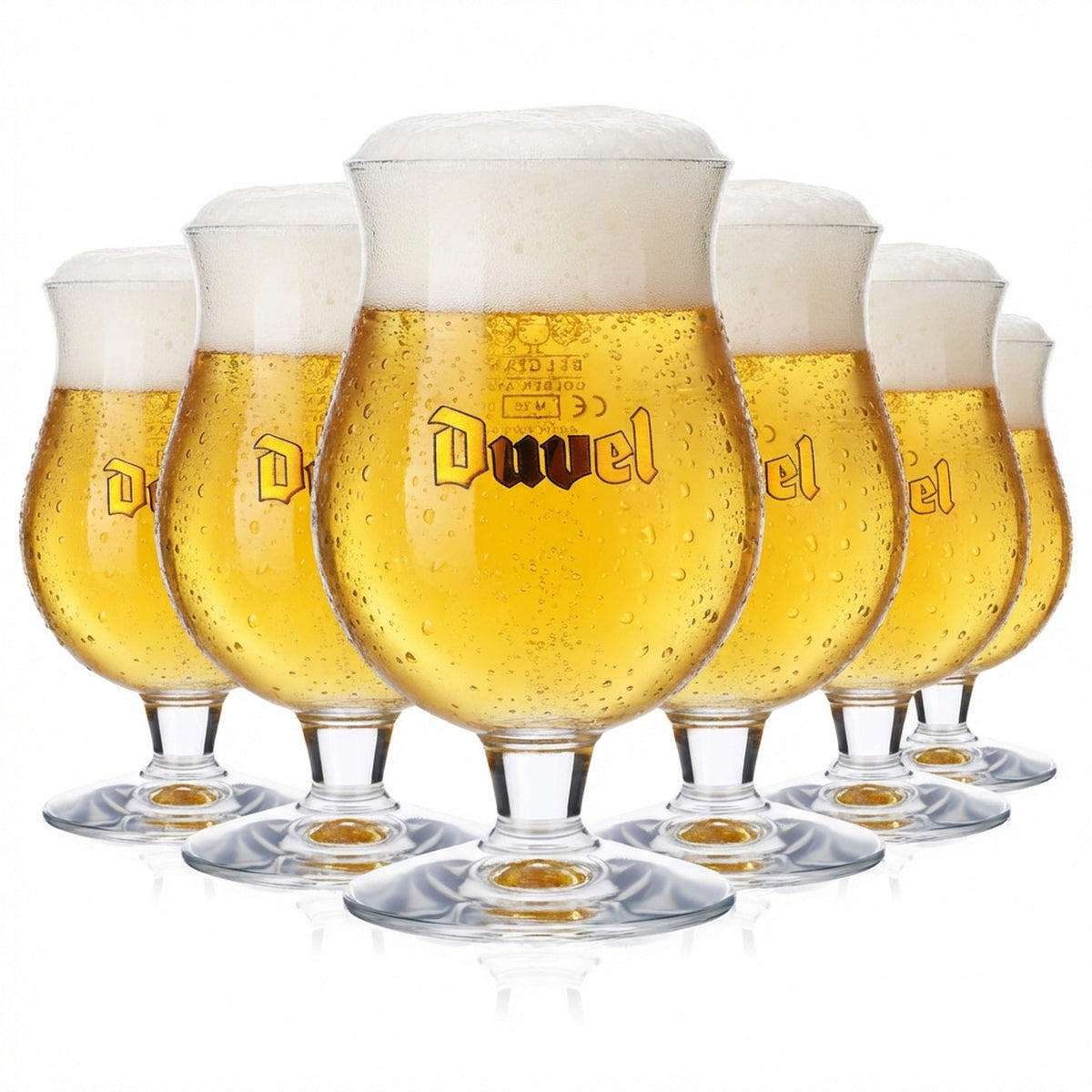 6x szklanki do piwa Duvel Szklanki do piwa, bańczaste  0,25 l Złote logo