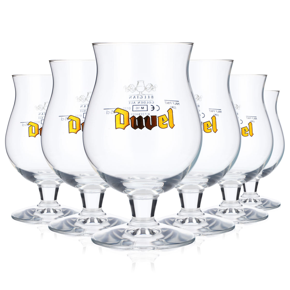 6x szklanki do piwa Duvel Szklanki do piwa, bańczaste  0,25 l Złote logo – Widok 5
