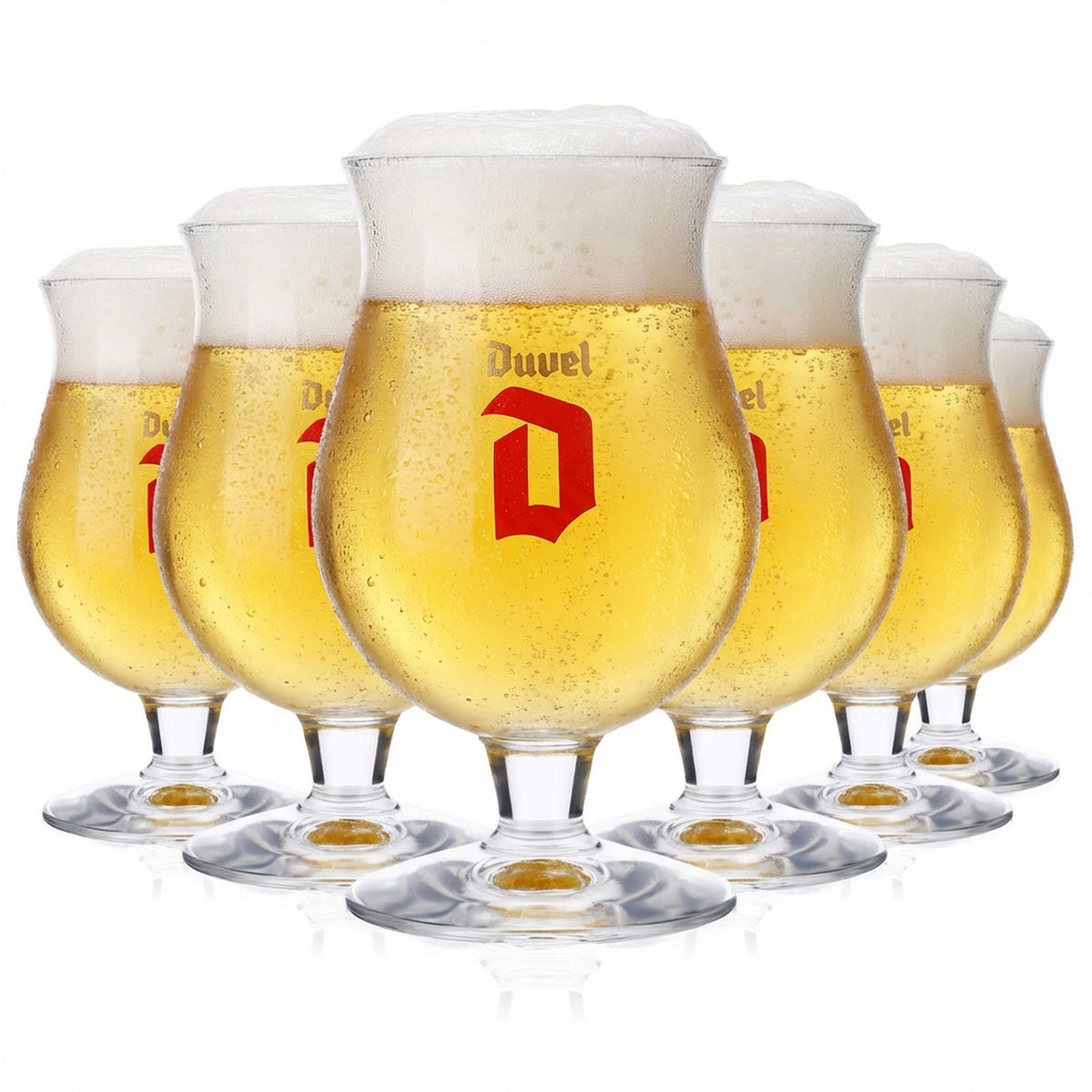6x szklanki do piwa Duvel Szklanki do piwa, bańkowate  0,25 l Czerwone logo