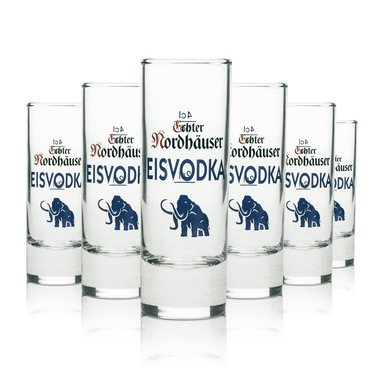 6x Echter Nordhäuser Korn kieliszek shot wydłużony lód wódka 4cl