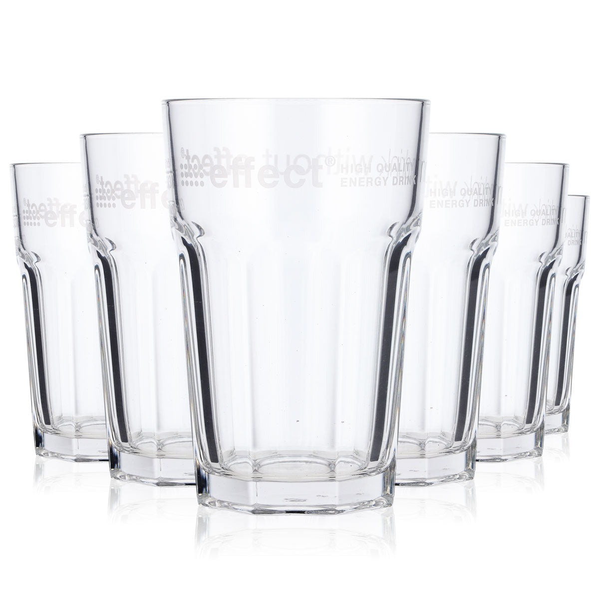 6x Effect Energy Szklanki 0,3 l Szklanki do drinków długich Biały napis
