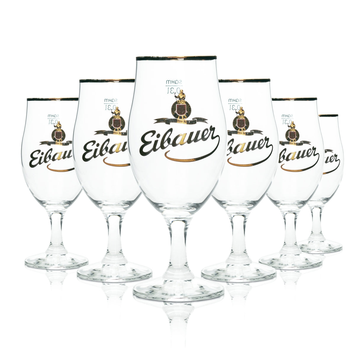 6x Eibauer szklanka do piwa goblet 0.3l złota obręcz Rastal tulipan szklanki pilsner bar stemware