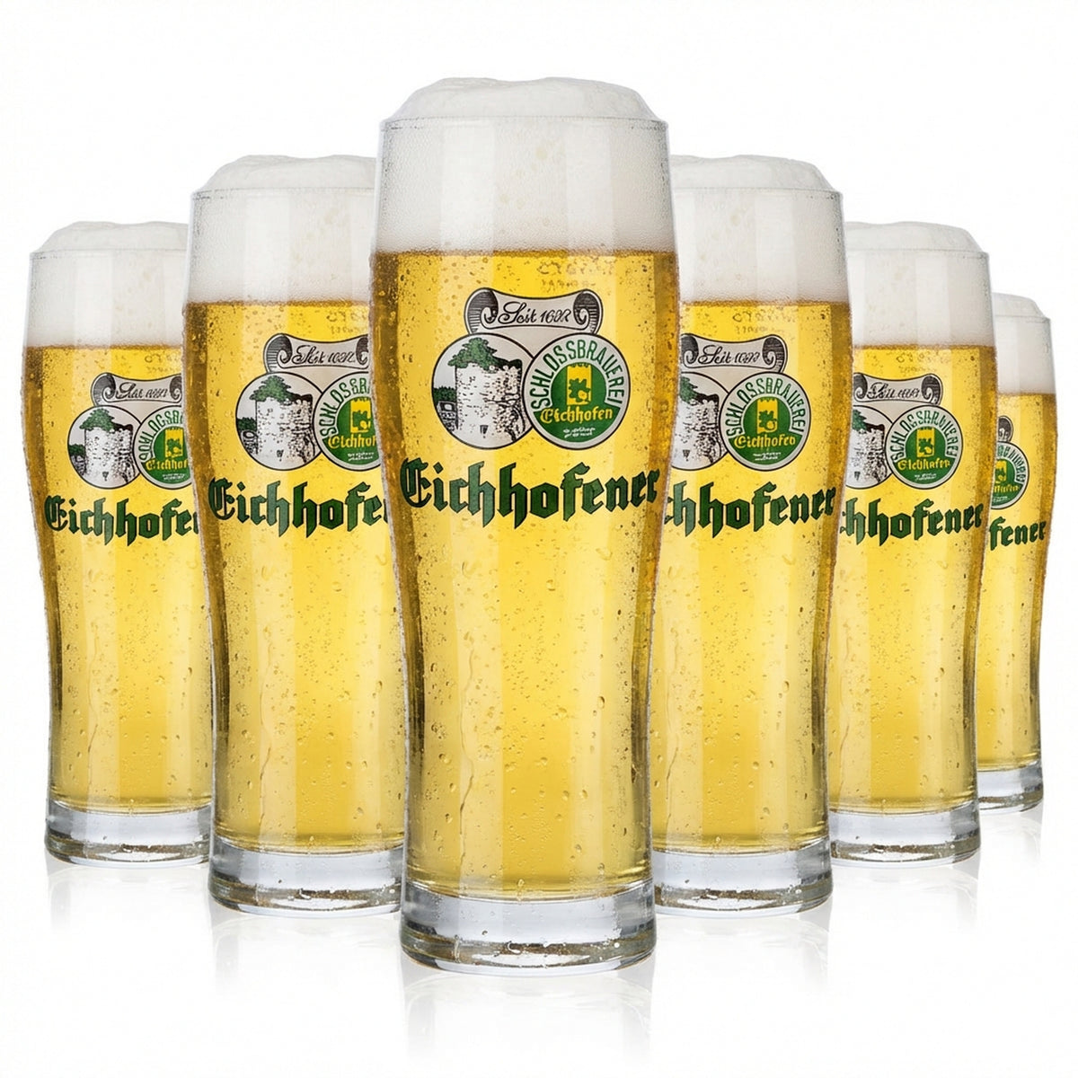 6x Eichhofener Beer Glass Beer Glasses Willibecher 0,25l Becher Herb