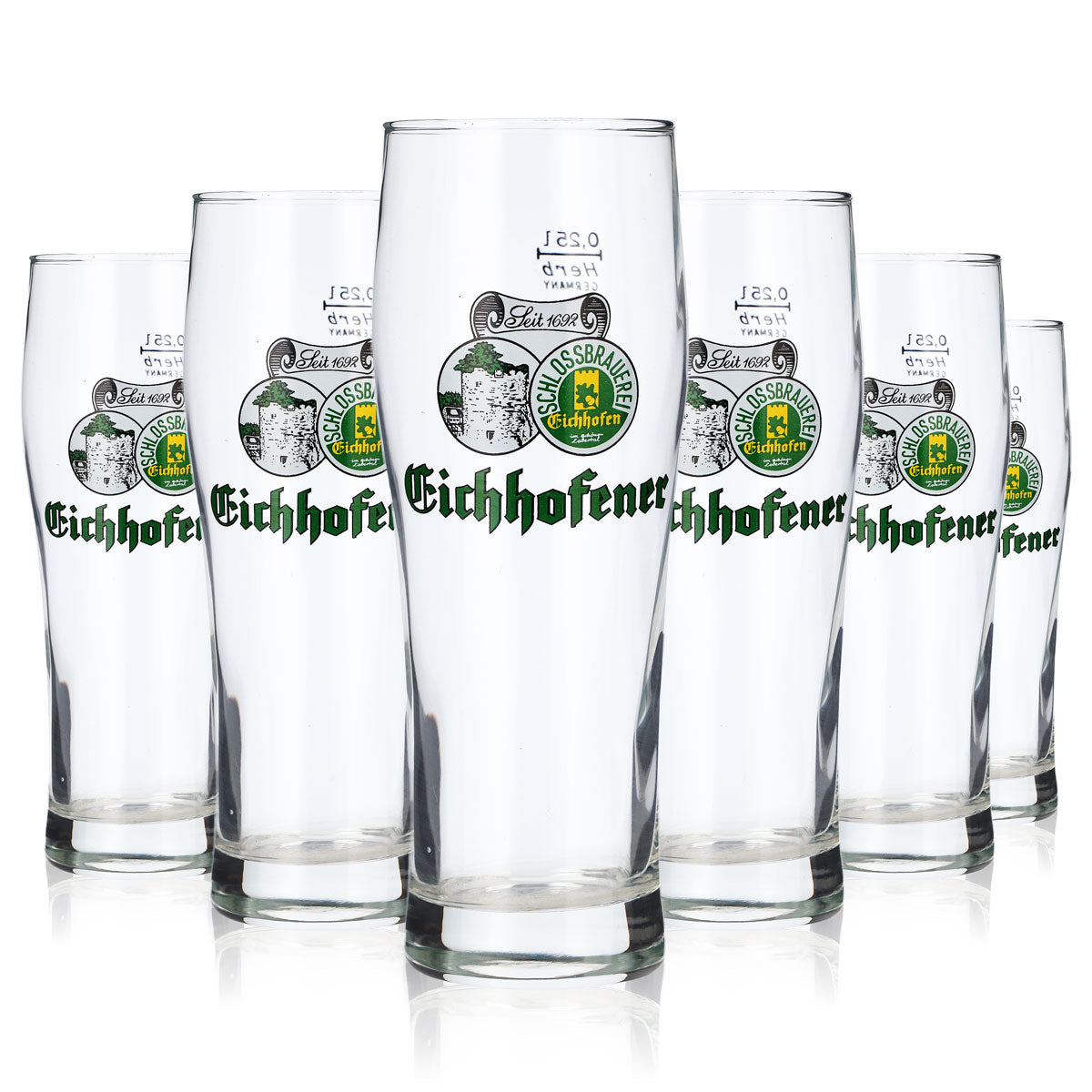 6x Eichhofener Beer Glass Beer Glasses Willibecher 0,25l Becher Herb – Widok 5
