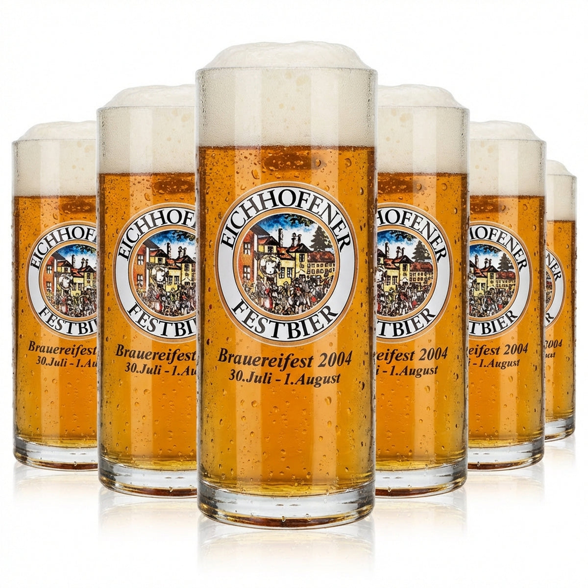 6x Eichhofener Beer Glass Seidel Humpen 0,5l Krug Brauereifest 2004 Rastal