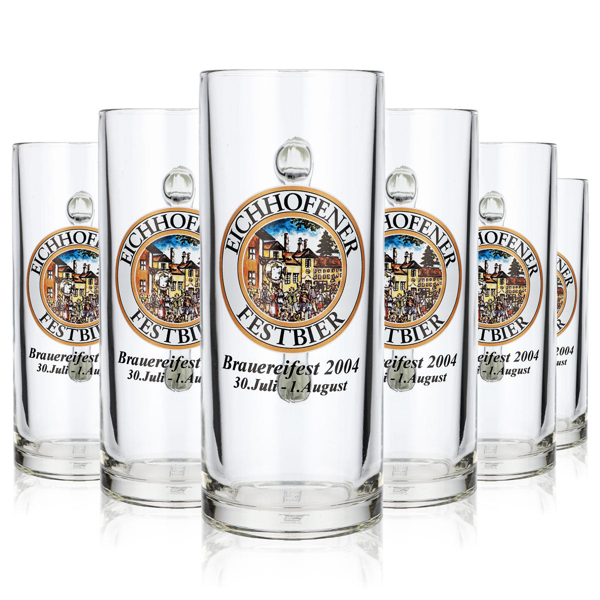 6x Eichhofener Beer Glass Seidel Humpen 0,5l Krug Brauereifest 2004 Rastal – Widok 7