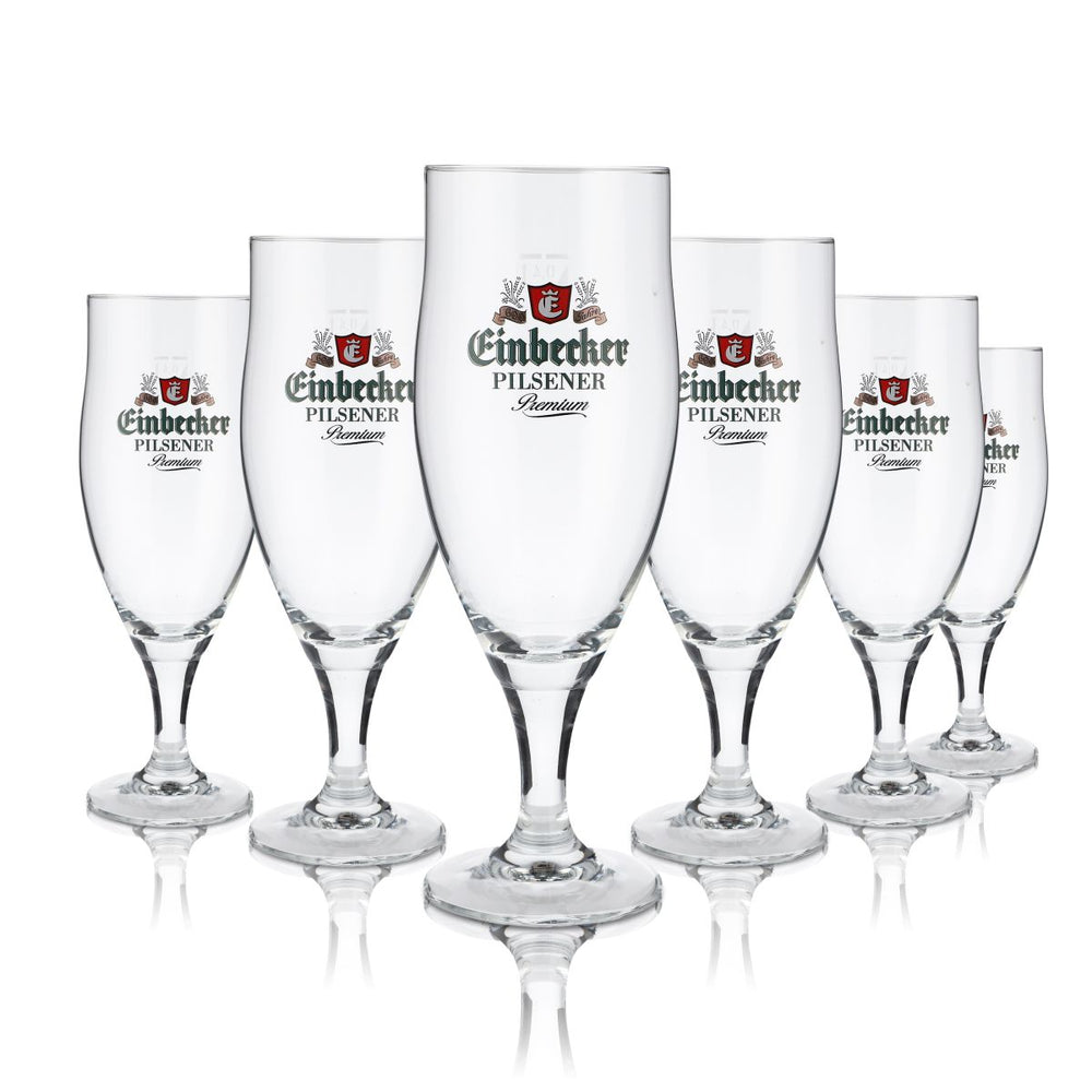 6x szklanka Einbecker 0,4 l Premium Ikaria Pokal Zestaw szklanek Pils Tulpe Browar