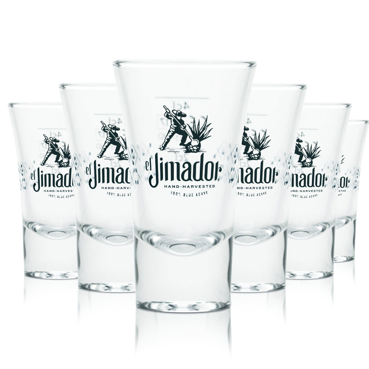 6x El Jimador Szklanka 4 cl Shot Krótkie szklanki do tequili Meskal Blanco Reposado