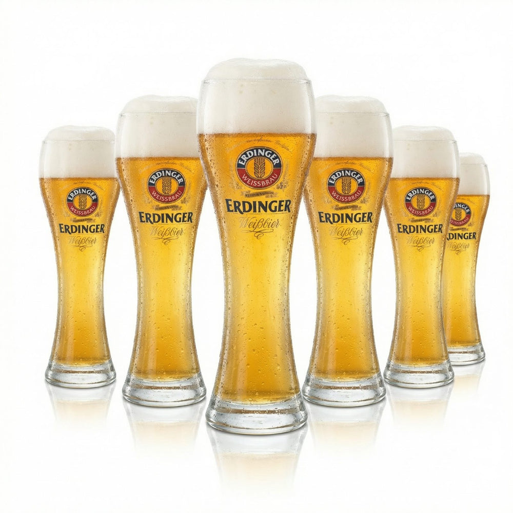 6x szklanka do piwa Erdinger 0,5 l – ekskluzywny zestaw szklanek do piwa pszenicznego z podziałką