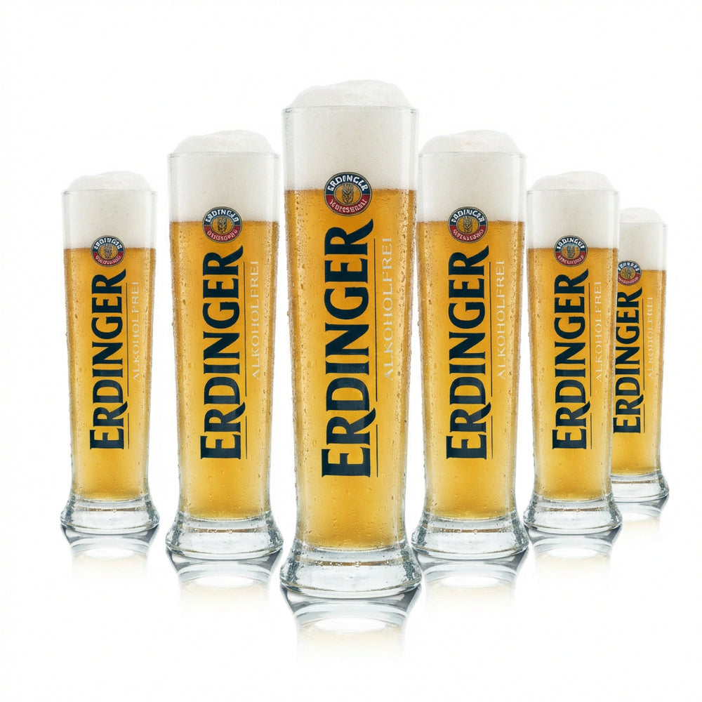 6x Erdinger szklanka 0.3l Hefeweizen piwo pszeniczne puchar bezalkoholowe piwo Gastro Geeicht