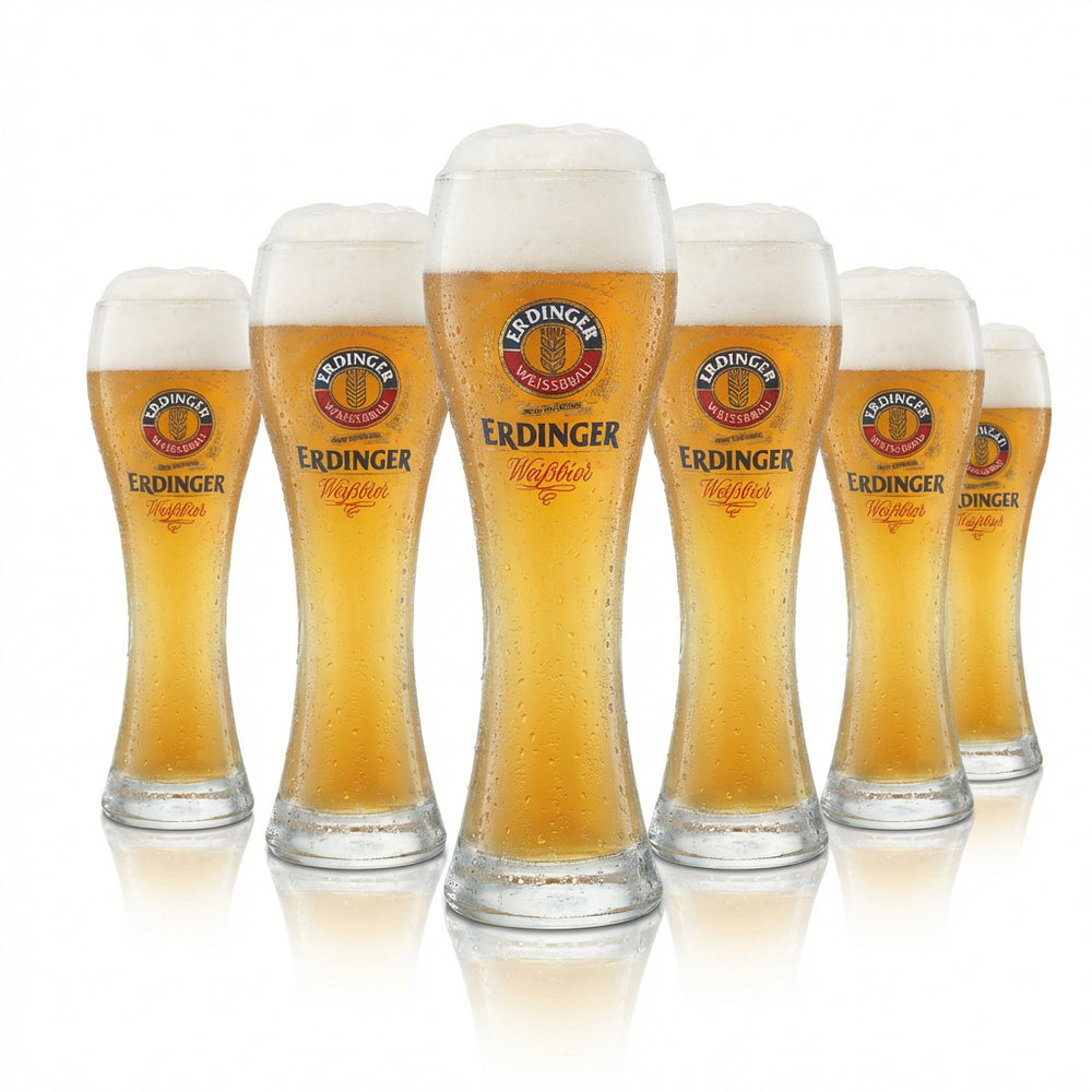 6x Erdinger szklanka 0.3l piwo pszeniczne drożdżowe pszeniczne szklanki browar Gastro Geeicht Bräu