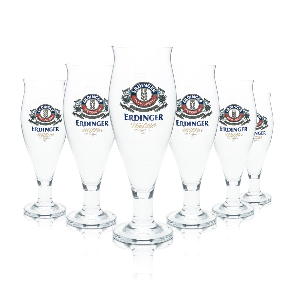 6x Erdinger szkło 0,5l piwo tulipan puchar szklanki Bawaria folk festiwal gastro bar