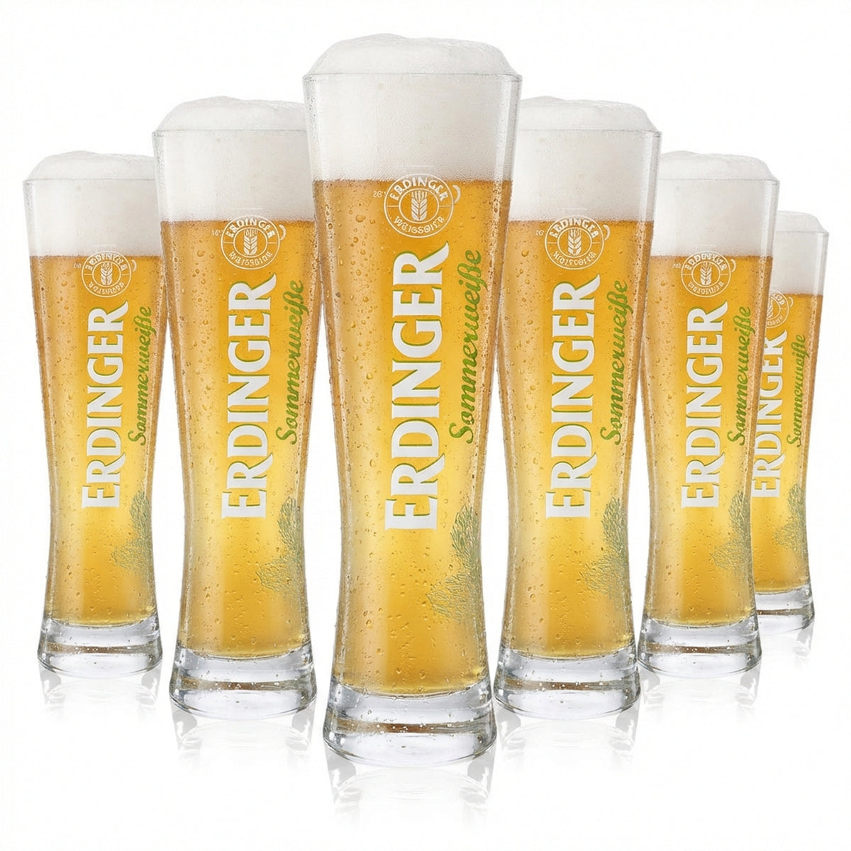 6x Erdinger Weissbier Szklanki do piwa Szklanki do piwa 0,3 l „Sommerweisse”