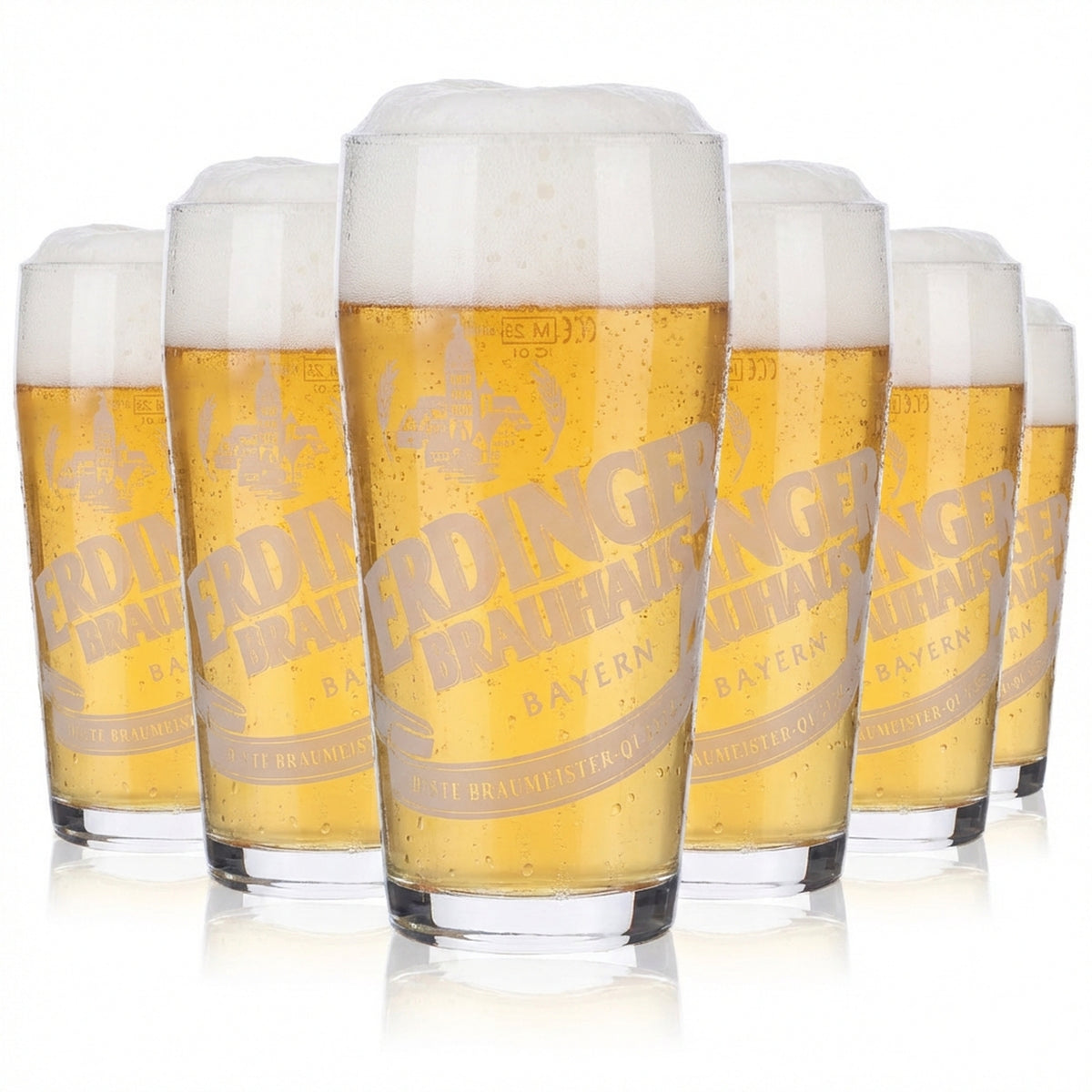 6x Erdinger Weissbräu Bier Glas Szklanki do piwa Willibecher 0,25 l Kubek „Tradition”