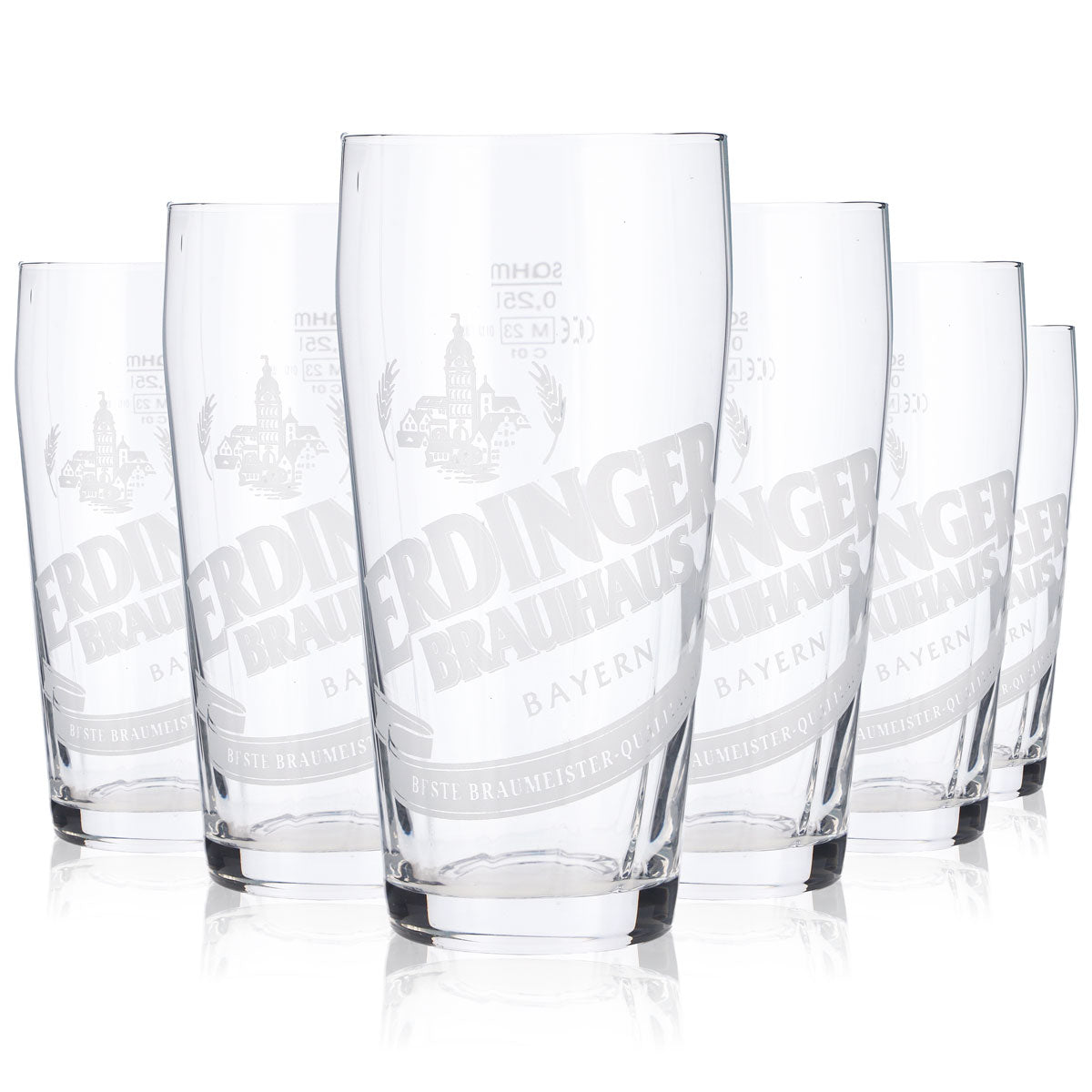 6x Erdinger Weissbräu Bier Glas Szklanki do piwa Willibecher 0,25 l Kubek „Tradition” – Widok 5