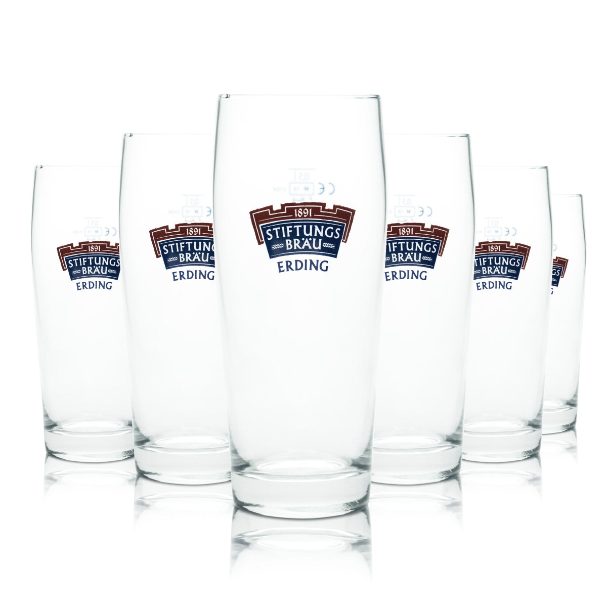 6x szkło Erdinger Weissbräu 0,5l kufel do piwa Stiftungsbräu szklanki browar Bawaria