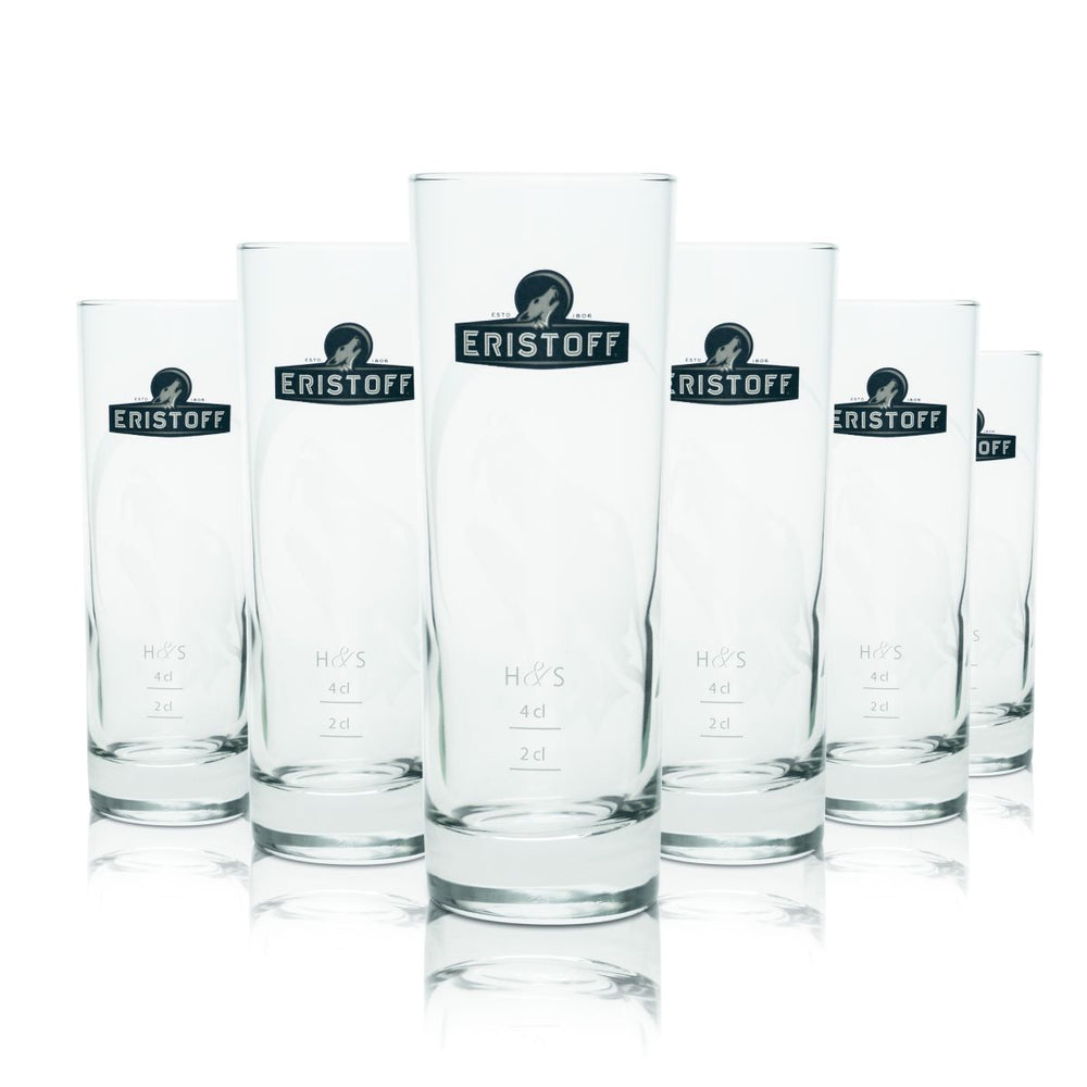 6x Eristoff Kieliszek do wódki 0,3l Wysokiej jakości kieliszki do koktajli Longdrink Ember Haze