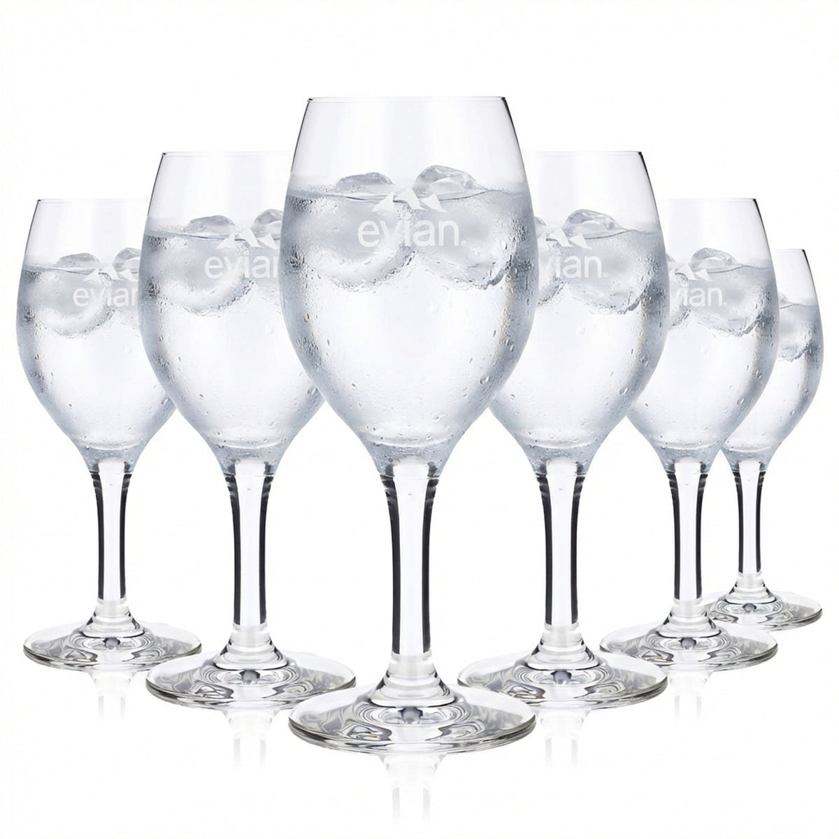 6x szklanka do wody Evian 0,23 l Szklanki do wody Puchar Kielich