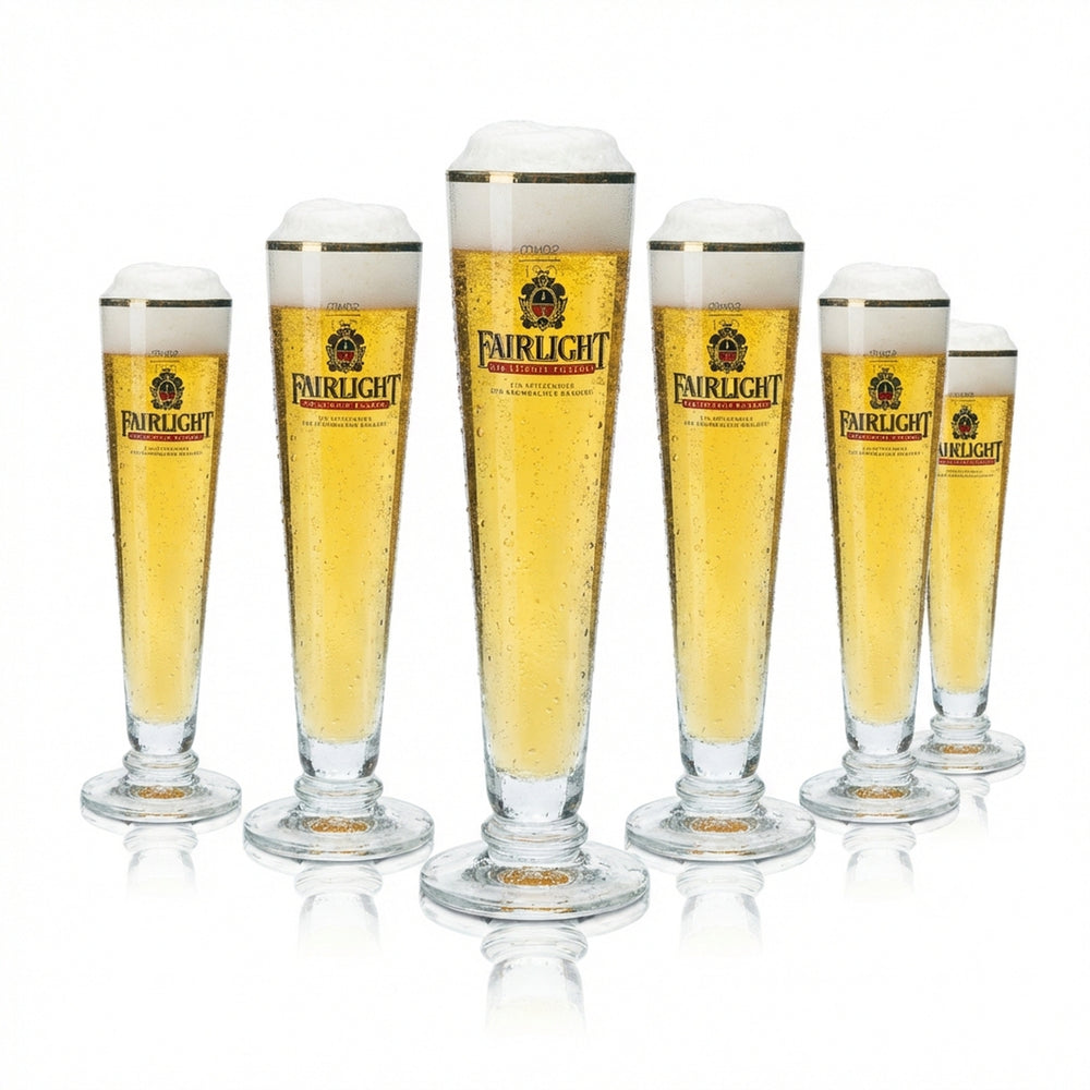 6x Szklanka do piwa Fairlight 0,2l Goblet Tulip Gold Rim Szklanki Gatro Pub Pils Brau