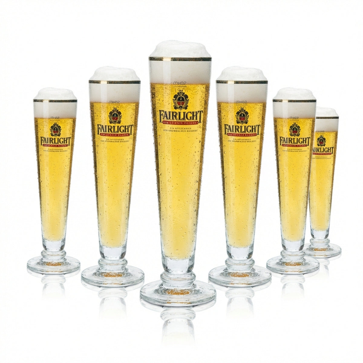 6x Szklanka do piwa Fairlight 0,2l Goblet Tulip Gold Rim Szklanki Gatro Pub Pils Brau