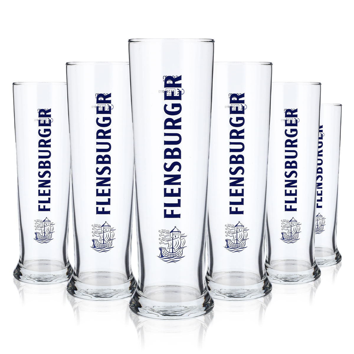 6x szklanka do piwa Flensburger 0,5 l Szklanki do piwa Szklanka do piwa Kubek niebieski Napis Vancouver – Widok 5
