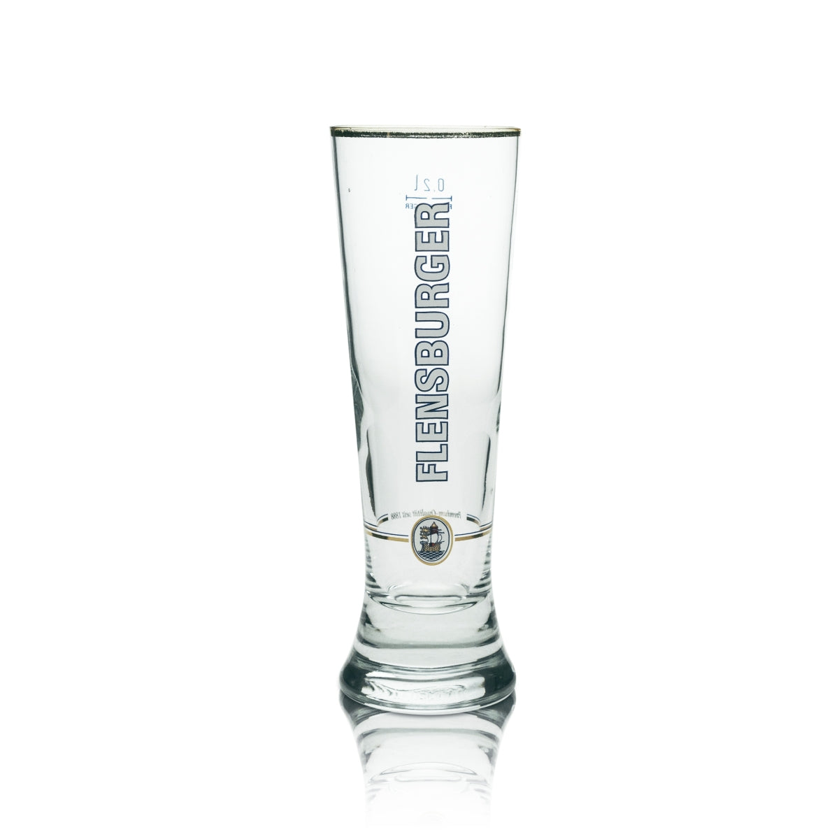 6x Flensburger szklanka do piwa tulipan 0,2l Sahm złota obręcz – Widok 2