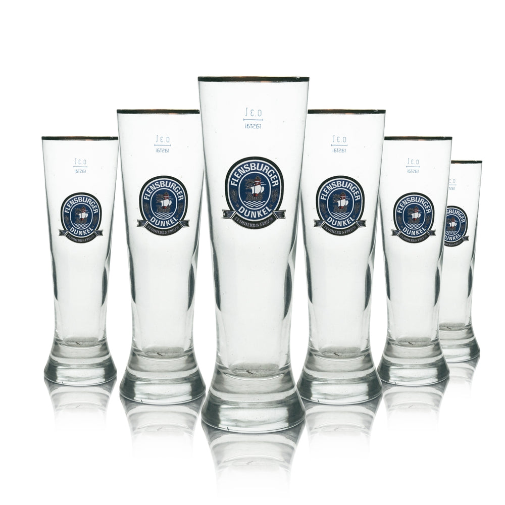 6x Flensburg Szklanka do piwa Tulip 0,3l Dark Fine & Fresh Rastal