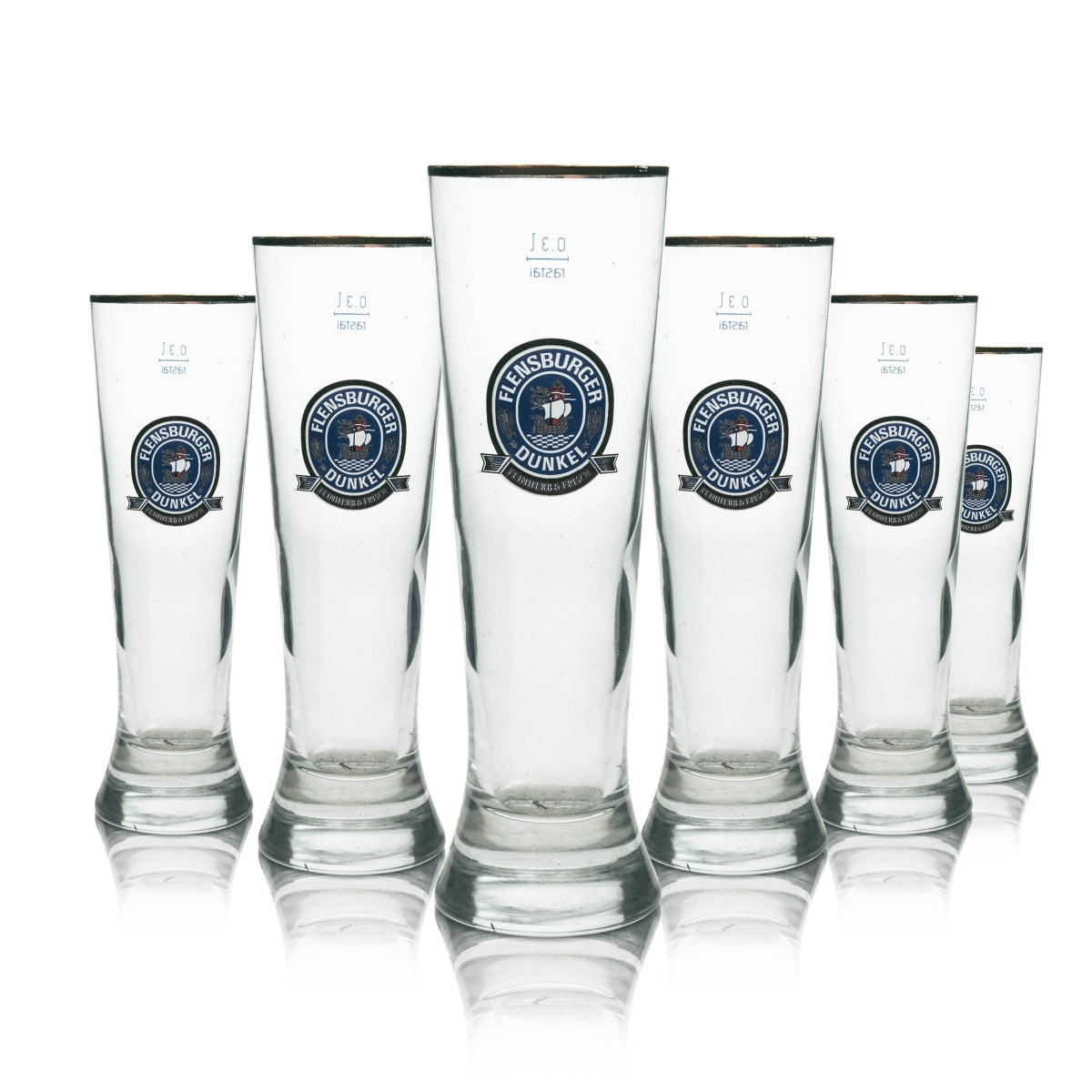 6x Flensburg Szklanka do piwa Tulip 0,3l Dark Fine & Fresh Rastal