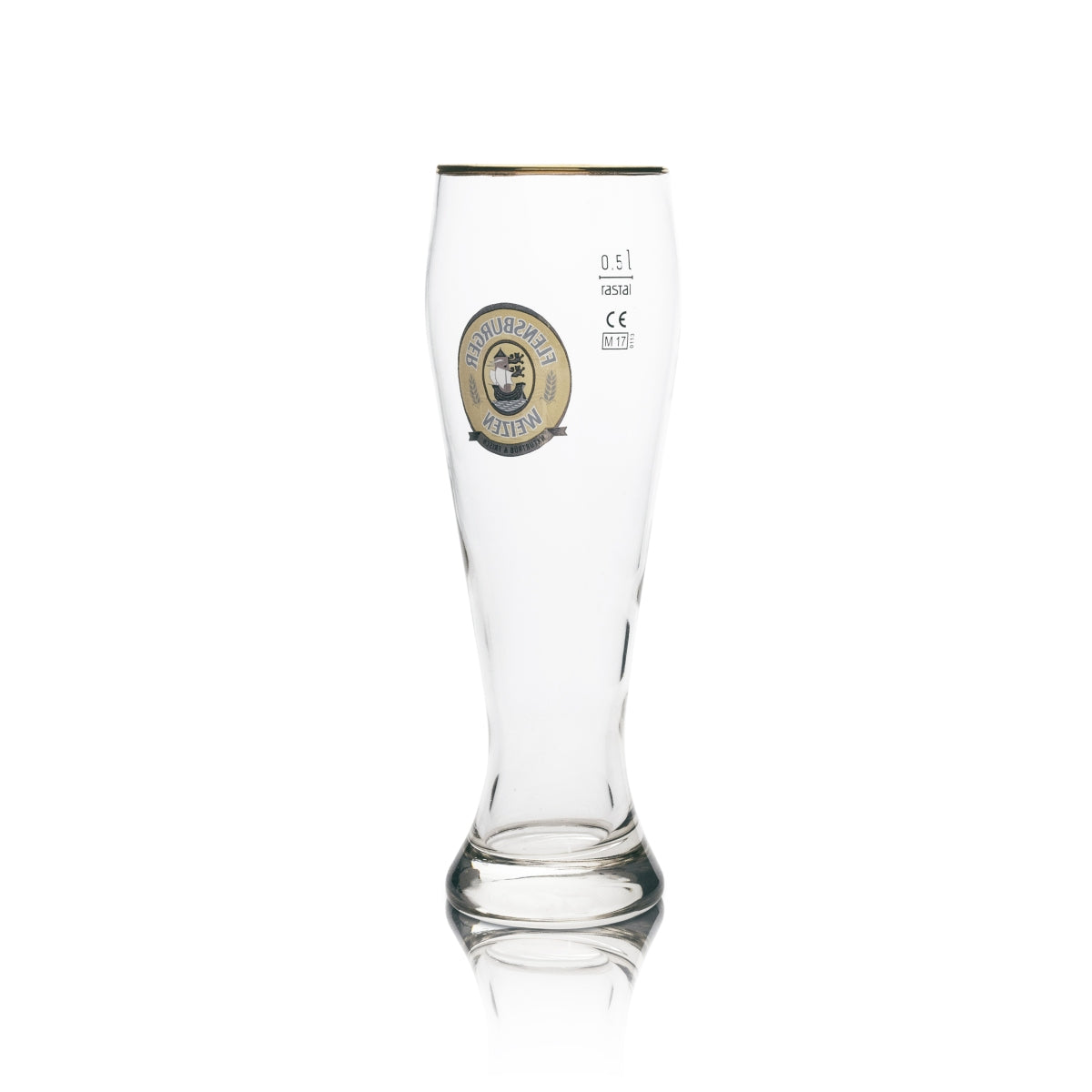 6x Flensburger szklanka do piwa Weizen 0,5l złota obręcz – Widok 3