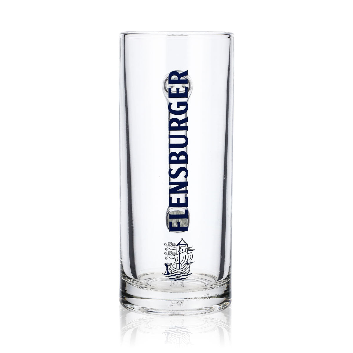 6x kufel do piwa Flensburg 0,3 l Szklane kufle do piwa  Seidel Humpen niebieski napis – Widok 2