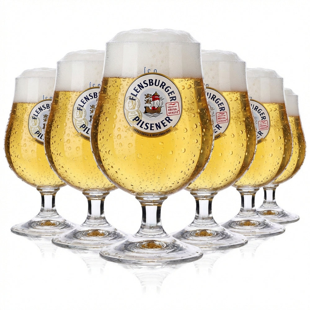 6x szklanka do piwa Flensburg 0,3 l Szklanki do piwa Szklanka kulista „Lüttich 2024”