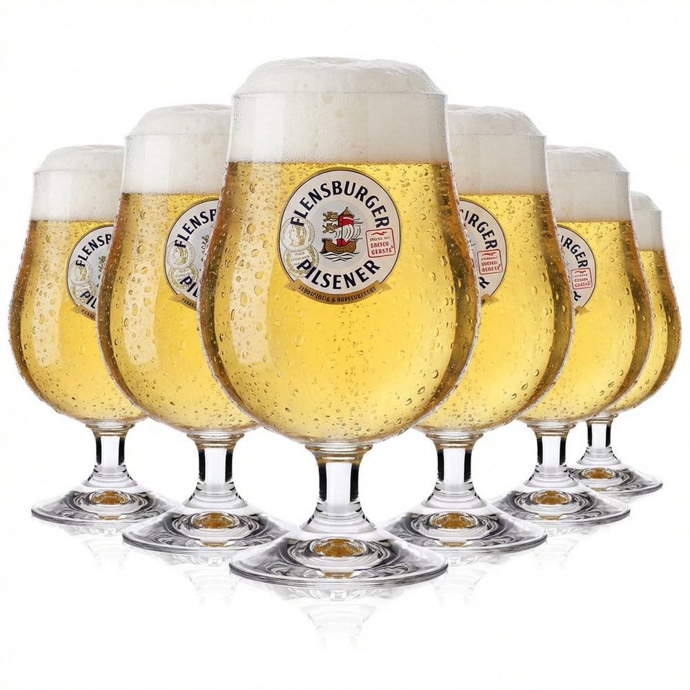 6x szklanka Flensburg / szklanki Szklanka do piwa 0,4 l Szklanka z uchwytem Lüttich 2024
