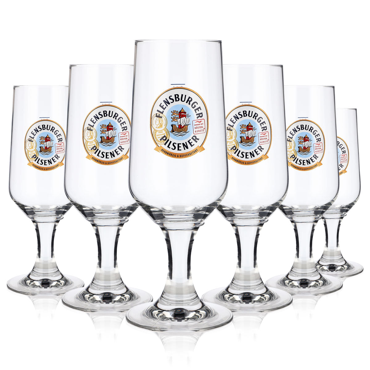 6x szklanki do piwa Flensburger Pokalglas 0,4 l, złota obwódka, Ritzenhoff – Widok 5