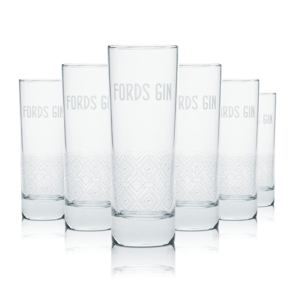 6x Fords Gin Longdrink Glass 0.3l Tumbler Tonic Cocktail Glasses London Dry Gastro