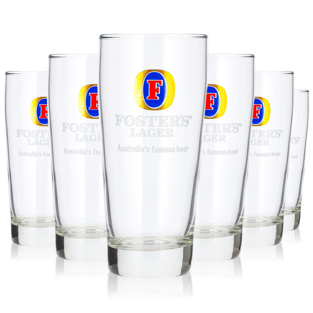 6 szklanek do piwa Fosters 0,26 l – kubek, szklanka do piwa, kubek Willi, kufel, Seidel (zestaw 6 sztuk)