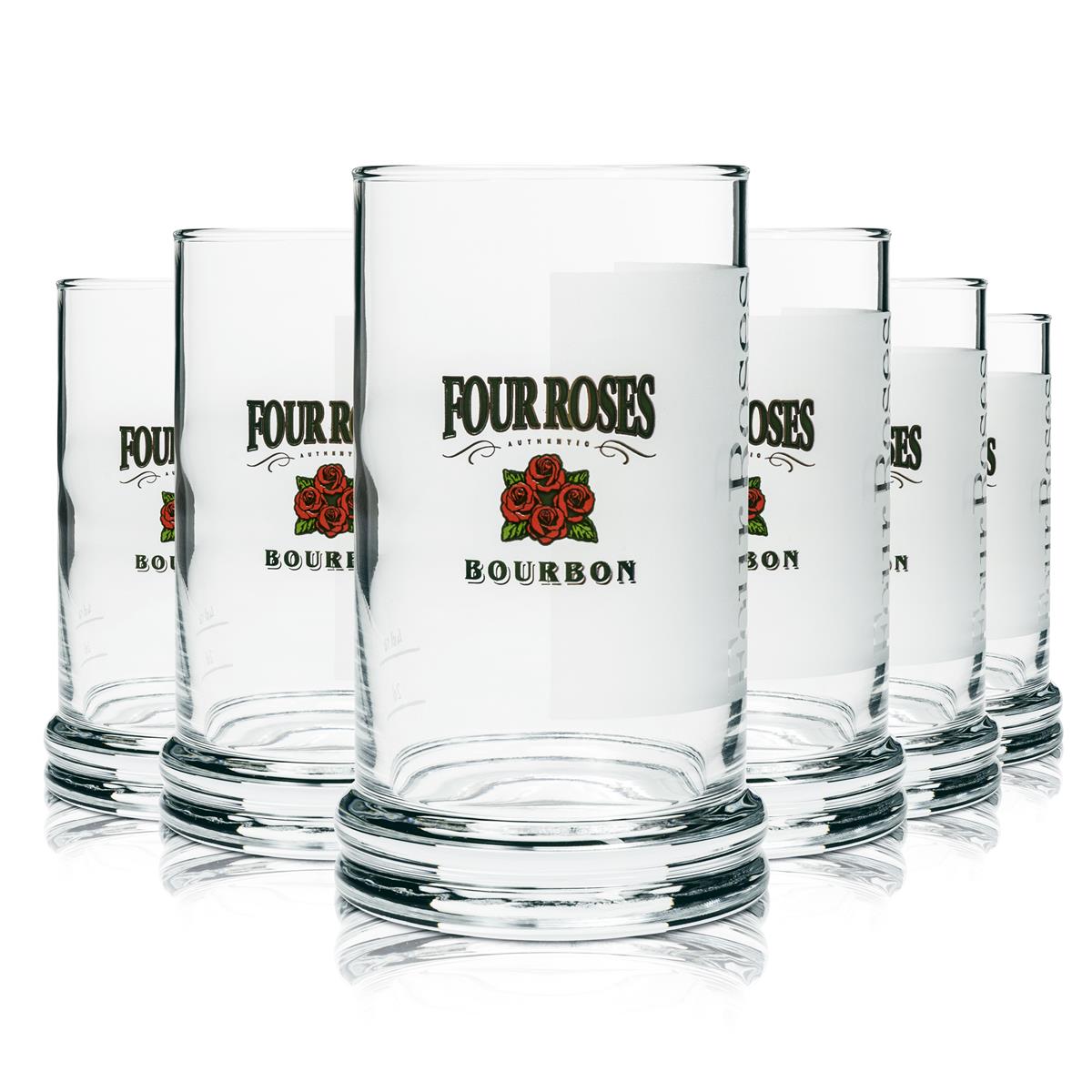 6x szklany kubek do whiskey Four Roses
