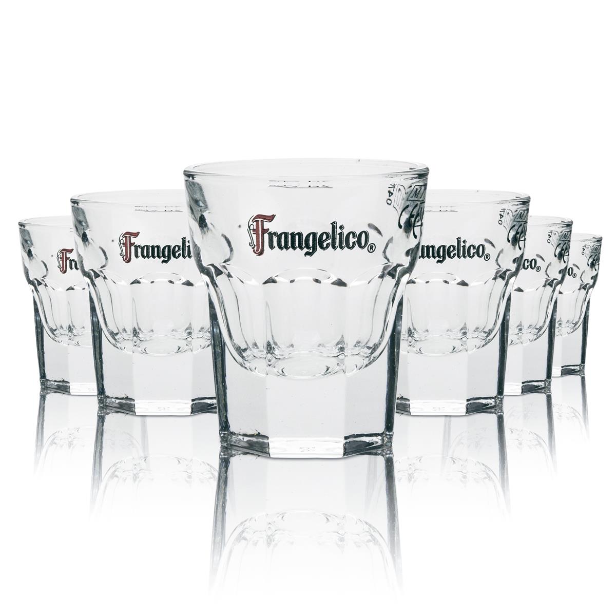 6x szklanka Frangelico + tacka Shot Schnaps Krótkie szklanki 2 cl Stamper Shotmeter Schnapslatte – Widok 2