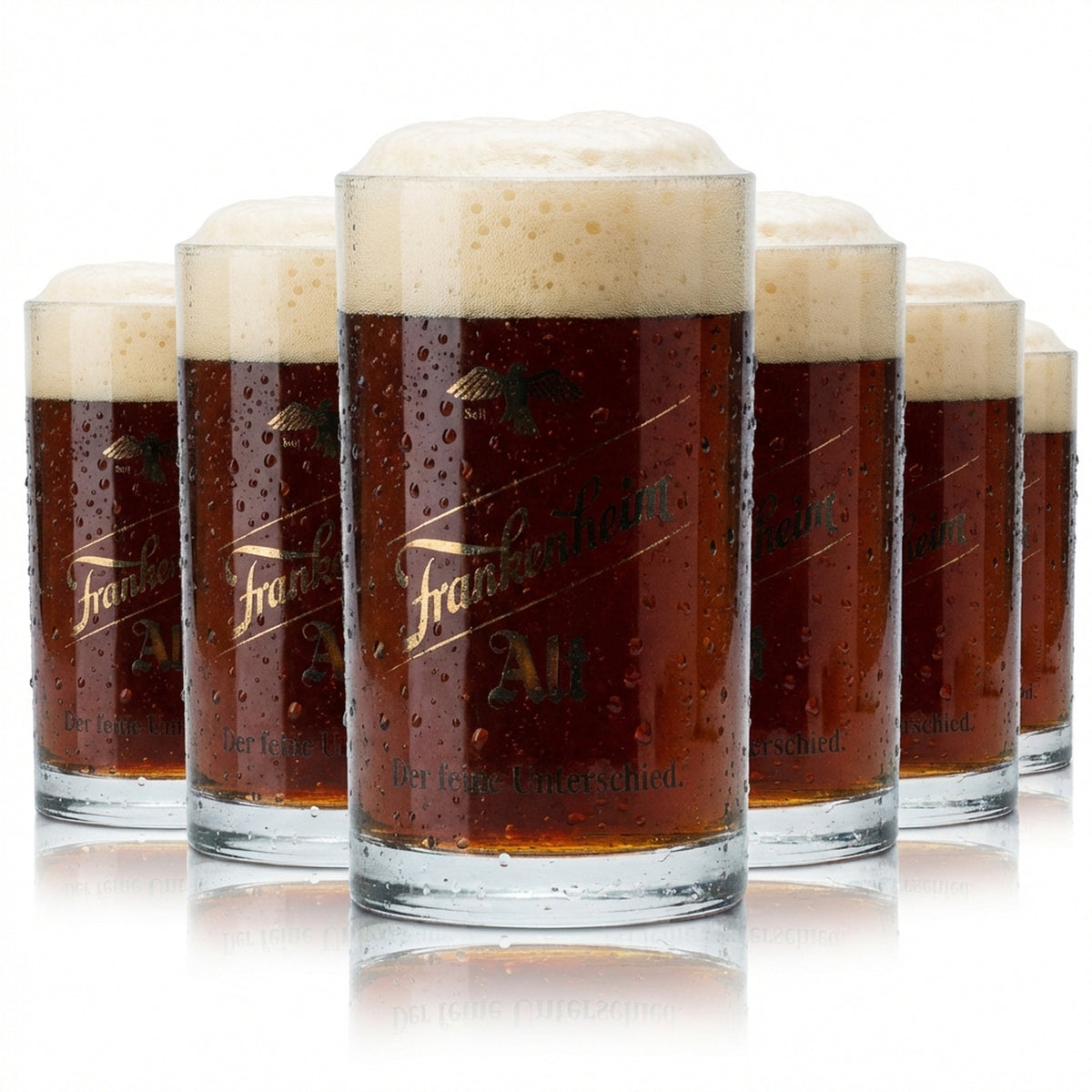 6x Frankenheim Glass 0,1l Old Beer Glasses Mug Stange Geeicht Gastro Kneipe Bar