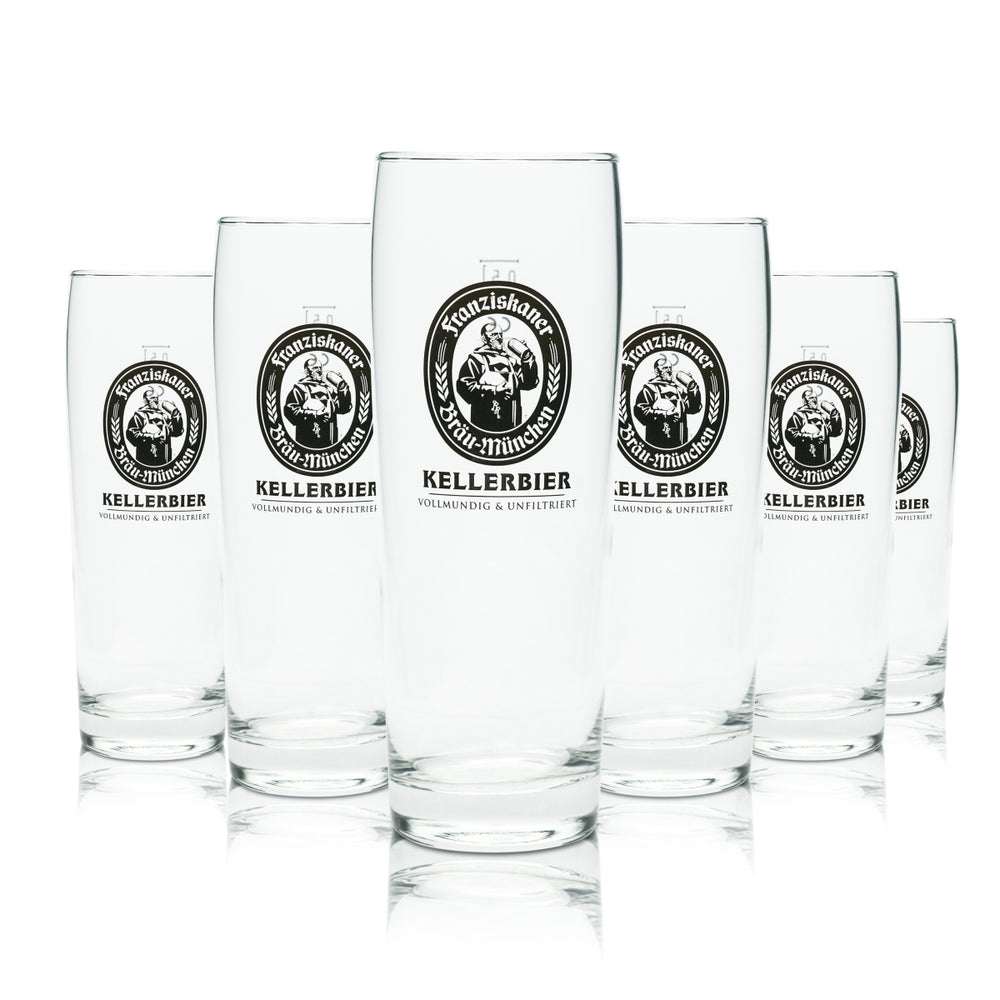 6x Szklanka do piwa Franziskaner 0,5l Kellerbier Willi Kufel Szklanki Browar Piwo Drożdże