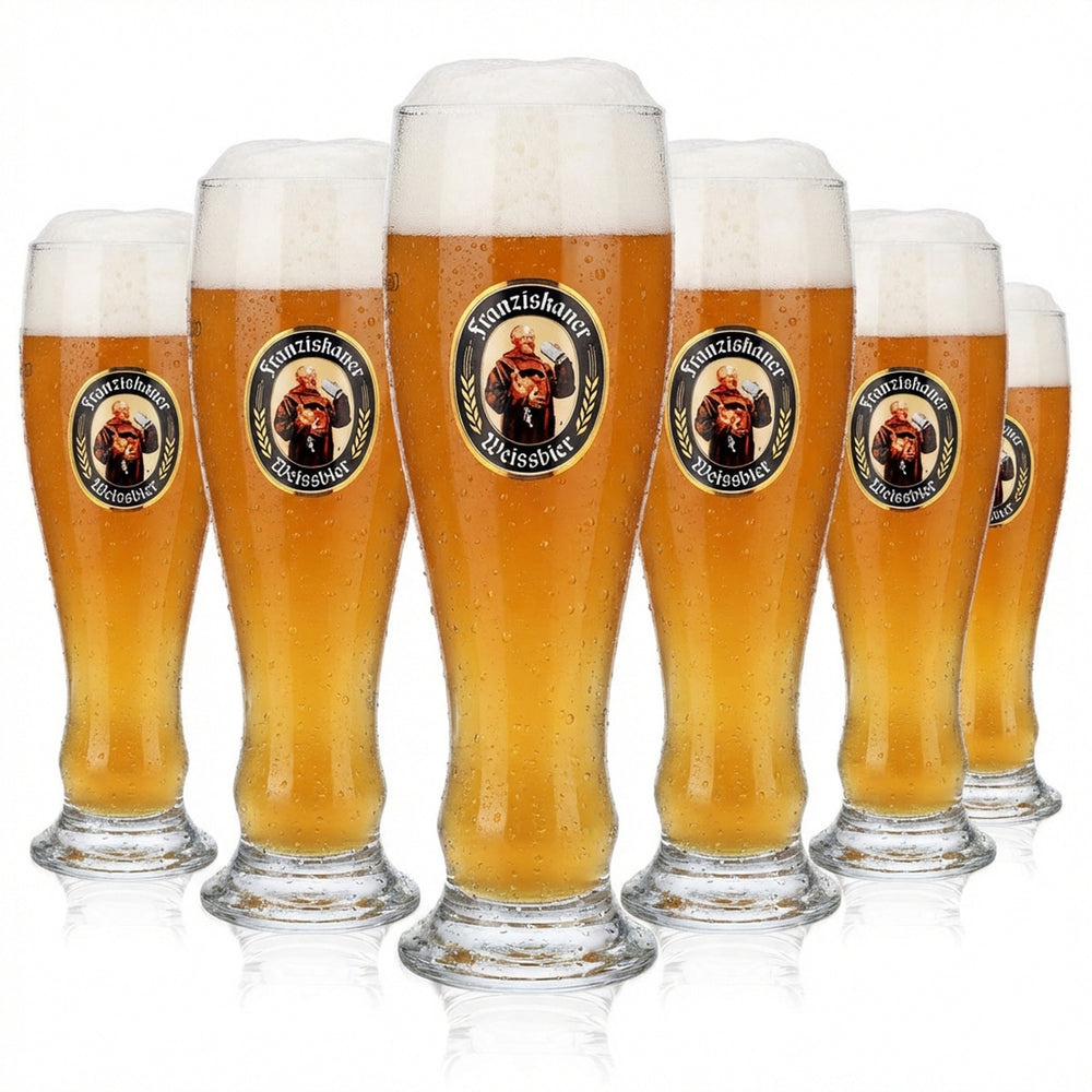 6x szklanki do piwa Franziskaner Szklanki do piwa Szklanka do piwa pszenicznego 0,5 l Szklanka do piwa białego Rastal