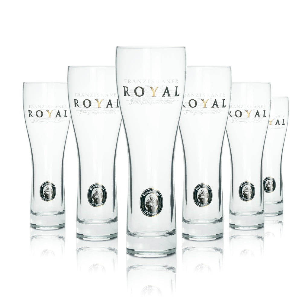 6x Franziskaner Hefe Weizen szklanka 0,5l puchar do piwa pszenicznego Royal Geeicht Gastro Bar